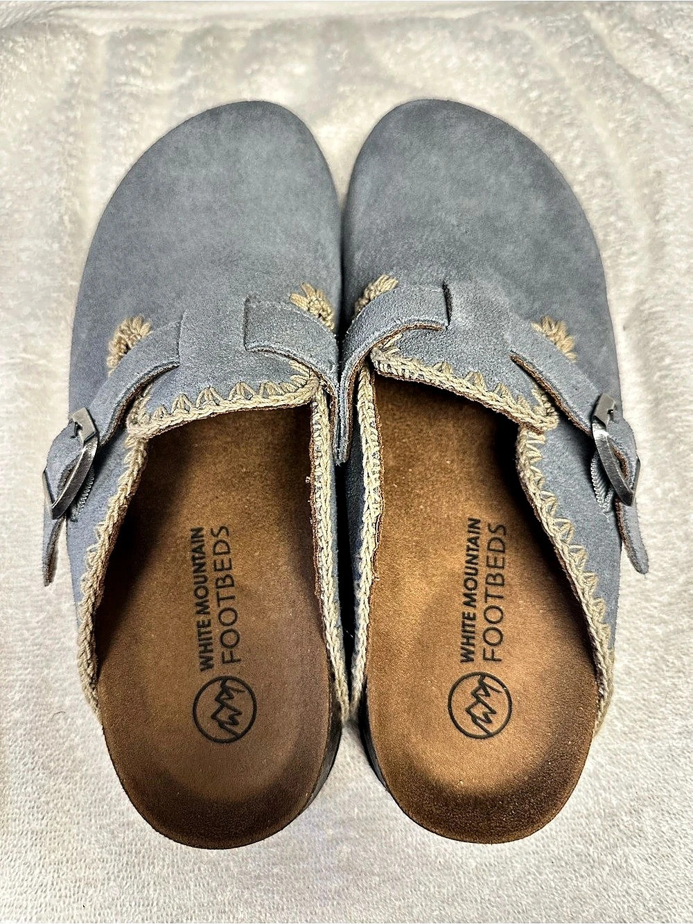 White Mountain Fringe Moccasins light blue US 8M